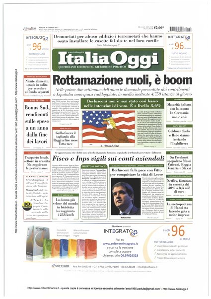 Italia oggi : quotidiano di economia finanza e politica